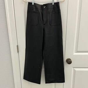 Maeve Black Faux Leather Trousers